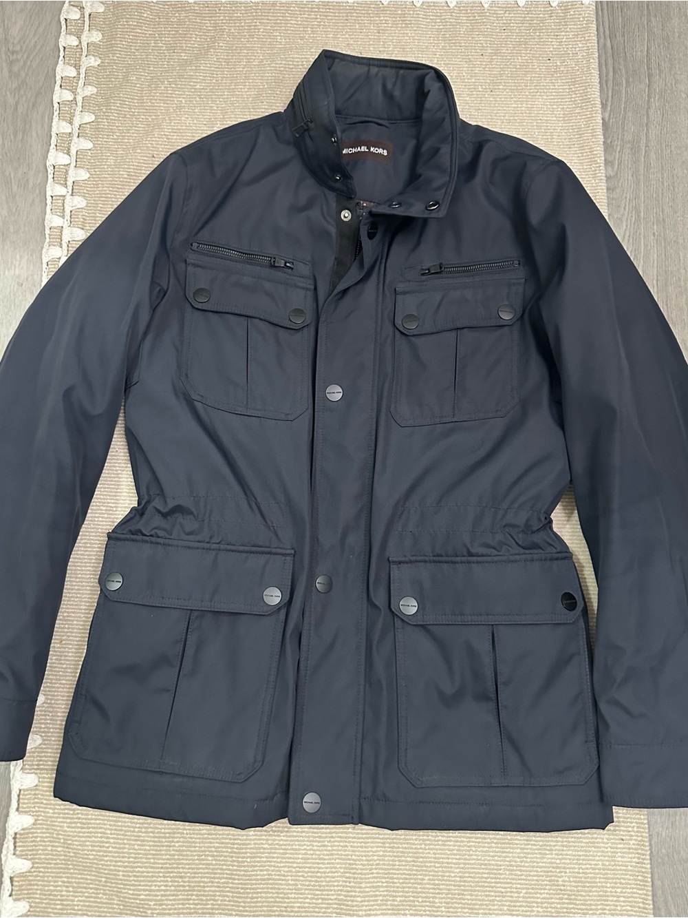 Michael Kors Men's Dark Navy Field Jacket with Utility Pockets